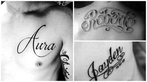 tatuajes de nombres en el pecho|Tatuajes en el Pecho Nombres: Ideas y Significados para。